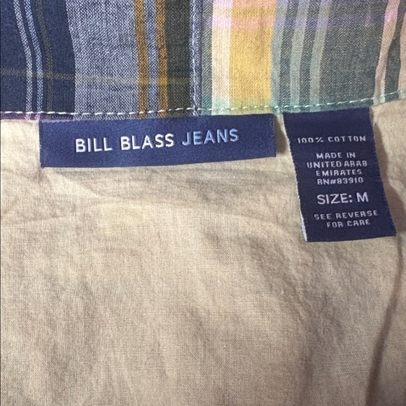Bill Blass Jeans vintage madras plaid patchwork blazer L - Picture 8 of 8